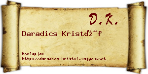 Daradics Kristóf névjegykártya