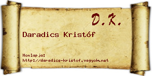 Daradics Kristóf névjegykártya