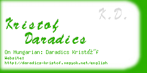 kristof daradics business card